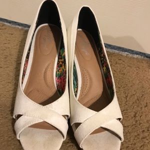 White Cork Wedge Sandals